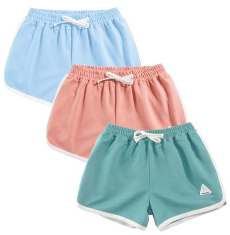 Rolanko Enfant Shorts Fille Sports Coton Danse Short Gymnastique Été D'entraînement Hot Pant pour La Course