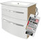 FACKELMANN B.Style Badmöbel Set 2-teilig – Breite 63 cm – Waschbeckenunterschrank mit Gussmarmor Waschbecken, Soft-Close-System, Braun hell/Weiß, vormontiert