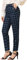 Allegra K Damen-Hose, Vintage-Schottenkaro, elastische Taille, gerade, Lange Hose, Dunkelblau, S