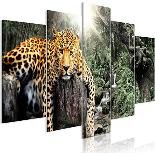 decomonkey Bilder Tiere 150x75 cm 5 Teilig Wandbild Groß Leinwandbild XXL Deko Wohnzimmer Schlafzimmer Büro Wanddeko Leinwand Pictures For Wall Poster Wall Painting Wandbilder Set Natur Abstrakte