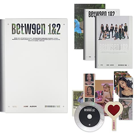 TWICE - [BETWEEN 1&2] (Cryptography Ver.) Photobook + CD-R + BOX + Polaroid + Postcard + Sticker + Message Photocard + Heart Glass + Folded Poster + Photocard + 2 Pin Button Badges