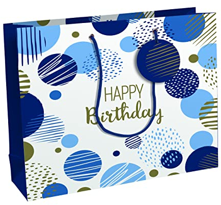 Clairefontaine 32487-6C - Geschenktasche Excellia, XL 37,3x11,8x27,5 cm, ideal für voluminöse Geschenke, Happy Birthday, 1 Stück