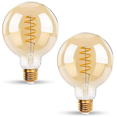 EXTRASTAR Ampoules LED 6W Edison Vintage G80, Blanc Chaud 2200K E27, Equivalent à Ampoule Traditionnelle 48W, Ampoule Rétro à Filament, Rétro Antique Lampe décorative, Non-Dimmable, Lot de 2