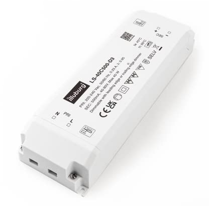 illuburg LED Trafo Dimmbar Triac 500mA Konstantstrom 20W - 40W LED Netzteil Treiber Transformator Driver