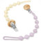 MumEZ Schnullerkette 2 Stück, Junge mädchen Dummy Clips Schnuller Clips Halter Schnullerketten für Babydusche (Lila Rosa+Milchweiß)
