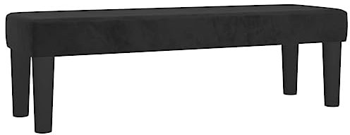 vidaXL Sitzbank Polsterbank Bank Flurbank Bettbank Betthocker Garderobenbank Schlafzimmer Wohnzimmer Eingangsbereich Flur Schwarz 100x30x30cm Samt