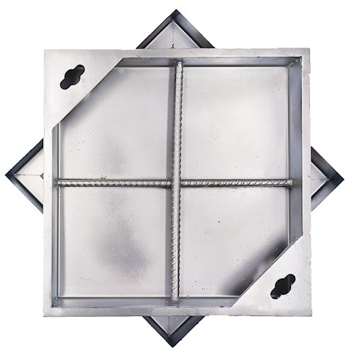 DUUMUUT Unsichtbare Schachtabdeckung aus Edelstahl mit Rahmen 240 x 240 mm