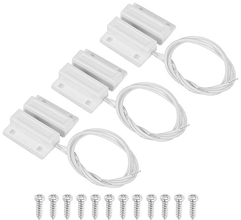 PATIKIL Magnetischer Reedschalter 3 Set NC Magnetisch Kontakt Schalter für Tür Fenster