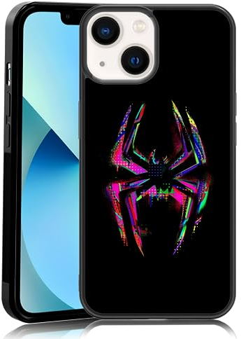MMYAJT Morales Punk Gwen Handyhülle, passend für iPhone 13, schwarzes Spiderverse, TPU, stoßfeste Schutzhülle, niedlich, bunte Spinne, Geschenk für Jungen, Mädchen, Männer, Wome