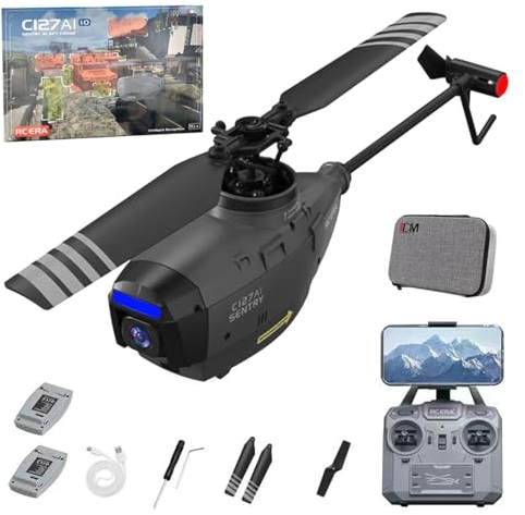 RC Hubschrauber 2.4 Kanäle Fernbedienung Flugzeuge Mit 6-Achsen-Gyro KI-Erkennung HD-Kamera Elektrische Fallresistente Flugzeuge Drohne Fünfzehn Minuten Flugzeit Für Kinder Jugendliche (C127AI)