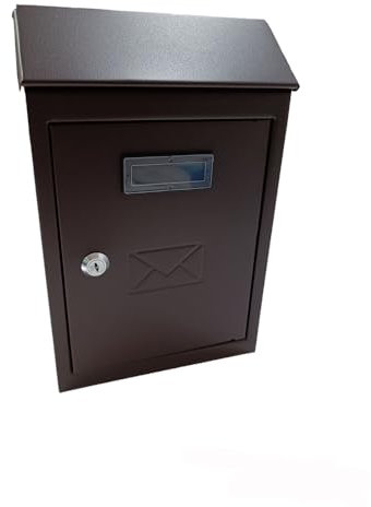 CASSETTA POSTALE ESTERNO A PARETE BUCA LETTERE IN ACCIAIO TETTO CHIAVE 30x20x6cm 2500CT3Y VULCANIA (Marrone)