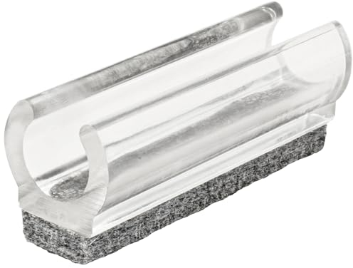 WAGNER Klemmschalengleiter für Rundrohr 4tlg. - 50 x 11/12 x 11/19 mm, Filz 8 mm, Kunststoff transparent - Made in Germany - 15069099