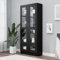 Cosisti Vitrine Salle a Manger Armoire de Rangment Vitrine vitrine Salon Meuble vitrine pour Salon-Noir-82.5 x 30.5 x 185.5 cm