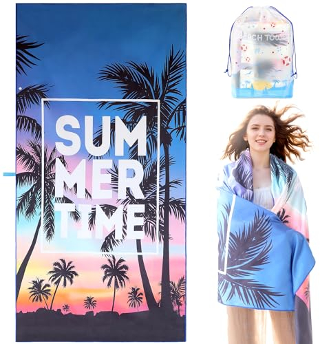 LEcylankEr Strandtuch XXL 180x90 Strandtuch Mikrofaser für Herren Damen Anti-Sand Schnell Trocknend Strandhandtuch Groß für Strand/Poolside/Strandstuhl (Kokosnussbaum)