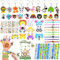 PQKL-party Dschungel Party Mitgebsel Set, Tiere Party Mitgebsel, Dschungel Party Mitgebsel, Tiere Geschenk Tüten,Schlüsselanhänger,Masken,Sticker,Armband,Schnapparmband,Ring,Party Mitgebsel Zubehör