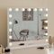 Teousev Schminkspiegel mit Beleuchtung, 80 x 60cm Hollywood Spiegel mit 17 LED-Glühbirnen, Dimmbarer Schminkspiegel für Make-Up