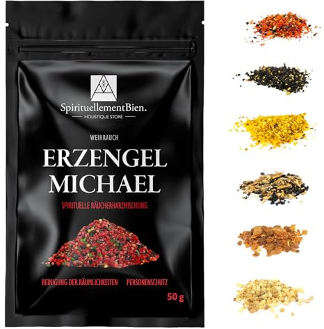 Weihrauch Erzengel Michael – Heiliges & Authentisches Harz in Körnerform 50 g – Für Räuchergefäß oder Duftbrenner – Raumreinigung – Schutz der Personen – Alternative zu Räucherstäbchen/-Kegeln