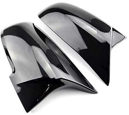 VALCRIBY Rückspiegel Abdeckung Paar Kohlefaser Stil Hellschwarz Auto Rückspiegel Schalen Seitenspiegel Abdeckkappe Für BM&W F32 F30 F31 F33 F36(Bright Black)