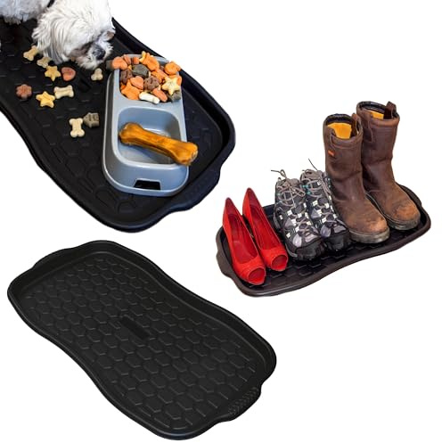 STAR SUPPLIES Non-Slip Shoe Organising Black Multipurpose Tray | Protects Carpets For Home & Garden