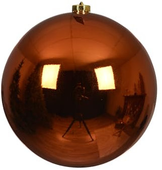 Weihnachtskugeln Kunststoff 14cm x 1 Stück - groß & bruchsicher - Christbaumkugeln XL Weihnachtsbaumkugeln für Weihnachten - Christbaumschmuck & Weihnachtsbaumschmuck Warm Orange