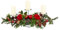 Triple Candle Holder Christmas Table Centrepiece Pillar Candle Stand Metal Candle Sticks Holder (Red Rose)