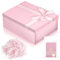 Geschenkbox mit Deckel Schleife Faltbare Geschenkkarton Verpackungsbox Geschenkboxen Geschenkverpackung Box mit Geschreddertes Papier für Hochzeit Geburtstag Weihnachten Jubiläum (Rosa)