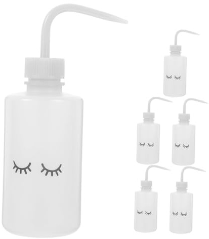 Healeved 250ml Eyelashes Washing Bottles with Curved Spout 6pcs for Lash Care and Plant Watering