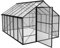 PEILU Serre en aluminium avec panneaux en polycarbonate transparent, fenêtre de toit, porte et fondation, 380 x 250 x 205 cm, résistante à l'hiver, pour jardin, extérieur