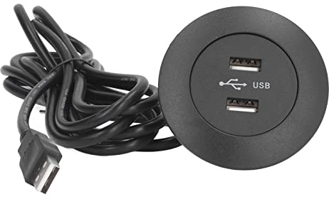 Fockety Sofa-USB-Ladebuchse, versenkte USB-Steckdosenleiste mit Netzteil und Zwei USB-Ladeanschlüssen, für Sofa, Couch, Tisch, Nachttisch, Büro, Zuhause (Black)