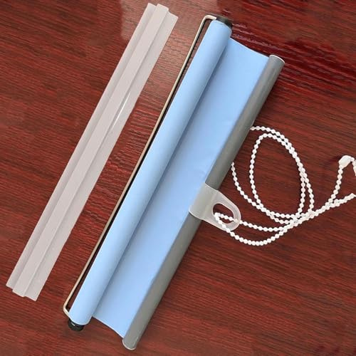 No Drilling Roller Blinds for Window & Door,Easy Fit Blackout Curtain,Automatic Retractable Sunshade for Home Office Bedrooms Kitchens Living Room - Made to Measure,Blue-W58*H150cm(23 * 59in)