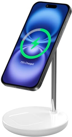 Volta Caricatore Magnetico 2 in 1, Stand per iPhone e AirPods, Caricatore Wireless Magnetico Compatibile con iPhone 16/15/14/13/12 Serie, AirPods Pro