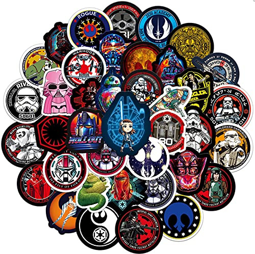 100 Stück Starwars Aufkleber Set - Imperium, Jedi, Millennium Falcon & Co. - Offizielle Lizenzierte Kollektion für Fans