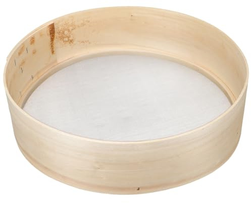 Healeved Mehlsieb Holz 27 cm, Feines Küchensieb zum Backen | Feinmaschiges Sieb für Mehl, Puderzucker und Kakao, Holzrahmen für Küche