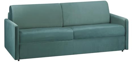 Vente-unique - Schlafsofa 4 Calife - Samt - smaragdgrün