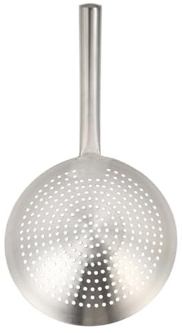 COOPHYA Thickened Stainless Steel Filter Spoon for French Fries and Poached Eggs, Well Polished with Convenient Storage, Sturdy Fine Mesh Oil Strainer for Daily Use in Kitchen