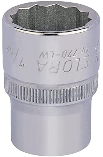 Draper 24848 Elora Bi-Hexagon Socket, 1/2 Square Drive, 7/16 BSW, Blue