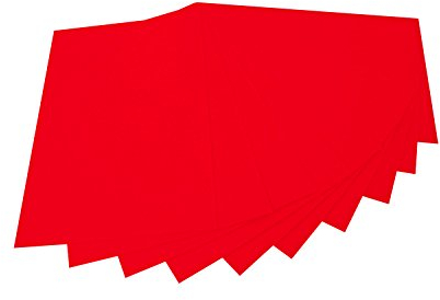folia 520420 - Bastelfilz, mit feiner Wollqualität, 10 Blatt, 150 g/qm, 20 x 30 cm, hochrot, klebefleckenfreie Verarbeitung - ideal für vielfältige Bastelarbeiten