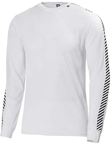 Helly Hansen Men's HH Lifa Stripe Crew Base Layer, White, XL