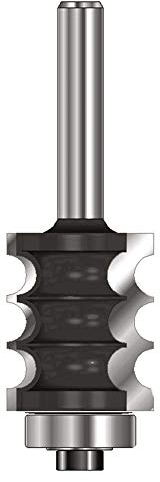ENT 14850 Dekorativer Profilfräser HW, Schaft (S) 8 mm, Durchmesser (D) 22,2 mm, NL 25,4 mm, R 3,2 mm, SL 32 mm, mit Kugellager, konvex