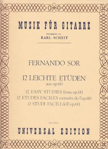 UNIVERSAL EDITION SOR FERNANDO - 12 LEICHTE ETÜDEN AUS OP.60 Theorie und Pedagogik Akustikgitarren