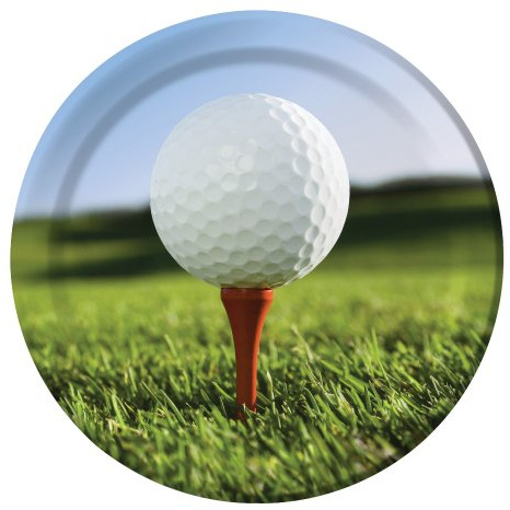 Creative Converting 8 Count Sports Fanatic Golf Sturdy Style Paper Dinner Plates, 8.75, Multicolor
