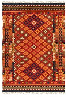 Kilim Carpets by Jalal Teppich Kilim Sivas 1 rot/mehrfarbig 60 X 200 cm