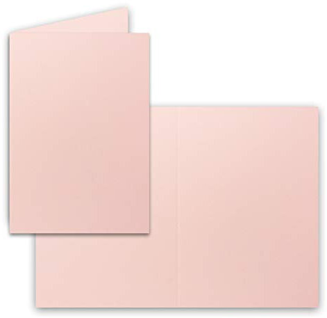 25x Falt-Karten DIN A6 in Rosa - Blanko - Doppel-Karten - 220 g/m²