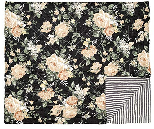 GreenGate QUIBED140JOS9902 Josephine Tagesdecke schwarz 140 x 220 cm (1 Stück)