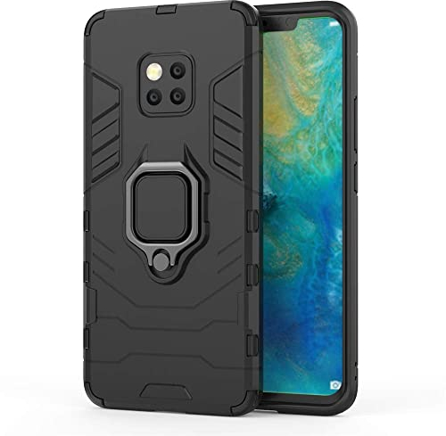 Huawei Mate 20 Pro Custodia, MHHQ 2 in 1 Armour stile resistente Hybrid Dual Layer Armatura Defender PC + TPU Case Cover con supporto magnetico per auto per Huawei Mate 20 Pro -All Black