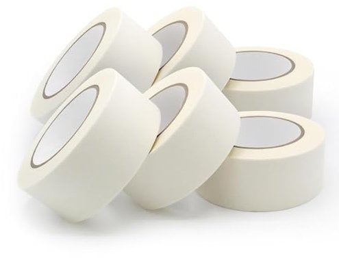 Pack Of 6 Masking Tape 48mm Wide 50 Metre Rolls Masking Tape For Painting for Professional and Painters Tape Ideal For Painting Tape Decorators Tape Perfect Low Tack Masking Tap