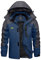 KEFITEVD Snowboardjacke Herren Warm Gefüttert Ski Jacke Wasserdicht Softshell Jacke mit Kapuze Skijacke Herren Dicke Winterjacke Parka Jacke Jagdjacke Dunkelblau CN XL, EU S