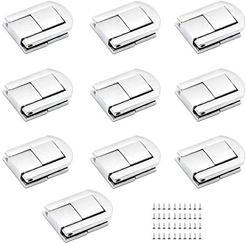 EMAGEREN 10 Stk Kistenverschluss Kofferverschluss Silber Holzkisten Schmuckschatulle Verschluss Klein Koffer Haspe Verschluss Box Haspe mit 40 Schrauben für Geschenkbox Holztruhe Boxen Toolbox