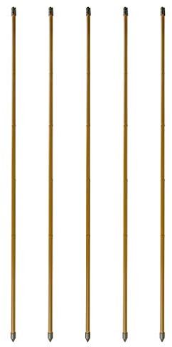 Windhager Lot de 5 Tuteurs en Acier Aspect Bambou - Tuteur en Acier - Support pour Plantes grimpantes - Tuteurs à tomates - Marron - 90 cm - 89130