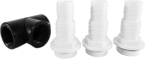 well2wellness T-Stück mit 3 x Innengewinde 1 1/2 + 3 x Schlauchtüllen mit O-Ring gerippt 32-38mm